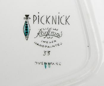 SERVERINGSFAT, 3 st, porslin, "Pick-Nick", Marianne Westman, Rörstrand.