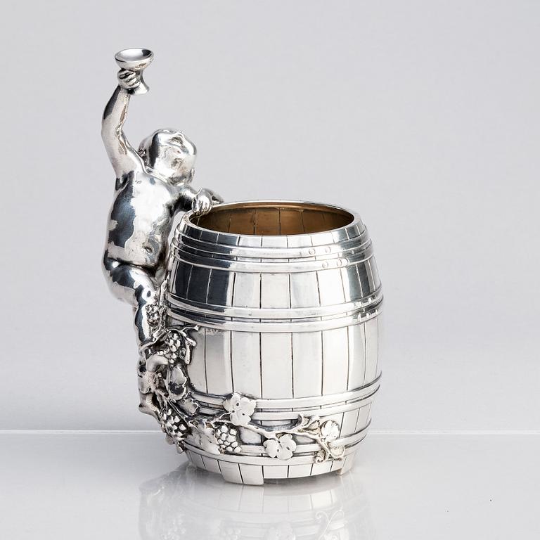 A Swedish silver beaker, mark of W.A. Bolin, Stockholm 1921. Possibly after Auguste Moreau.