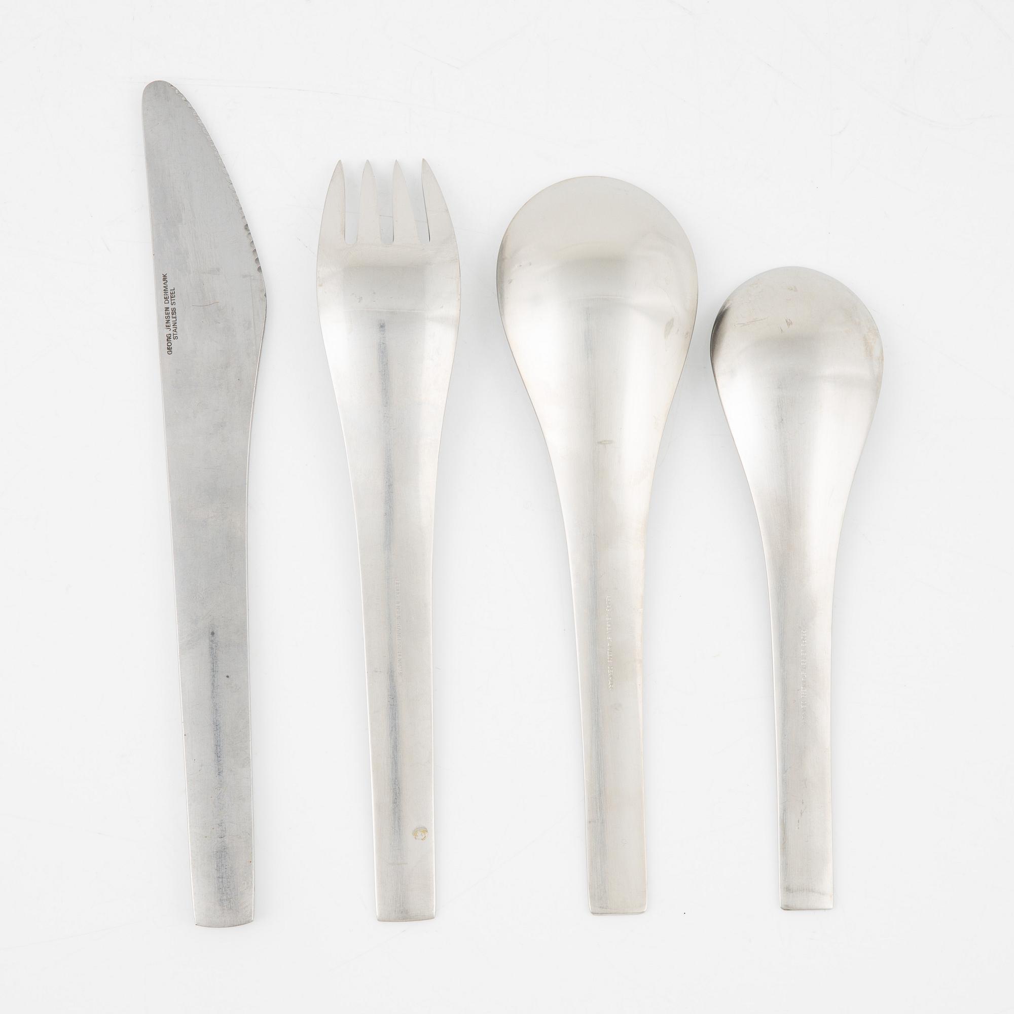Svend Siune, a 39-piece stainless steel cutlery, design No 305, Georg Jensen, Denmark.