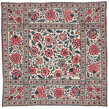 264. A TEXTILE, a semi-antique/antique Kalamkar (Ghalamkar), probably Esfahan, ca 110 x 109 cm.