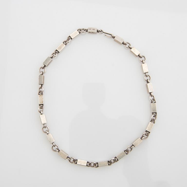Wiwen Nilsson, Necklace and bracelet, sterling silver Lund 1948.