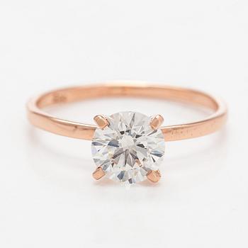 Ring, brilliant cut diamond, 14K rose gold.