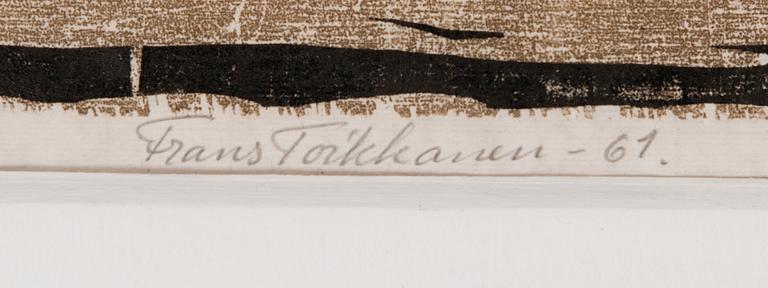FRANS TOIKKANEN, woodcut, signed and dated -61, numbered T.p.l'a. 5/6-.