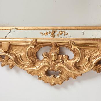 A Swedish Rococo 18th century two-light mirror/girandol mirror.