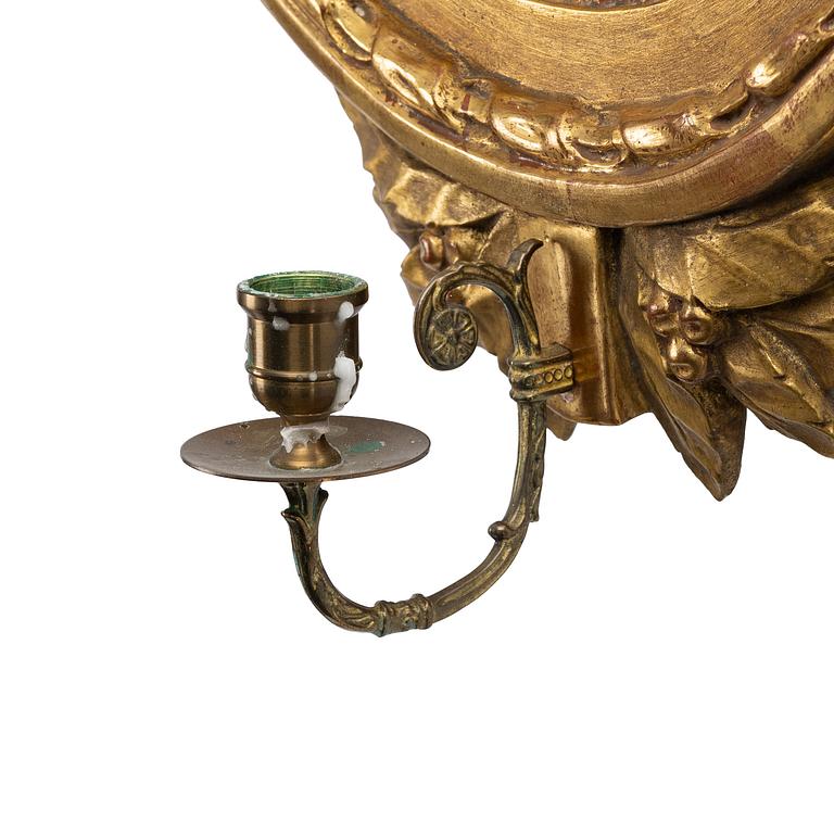 Spegellampetter, ett par, gustaviansk stil, 1900-talets mitt.