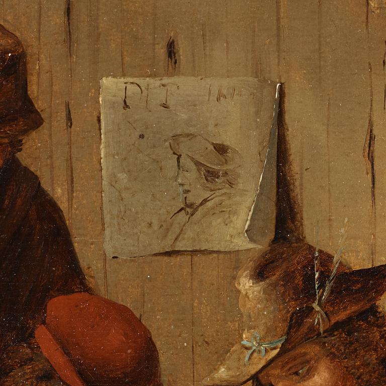 DAVID TENIERS D.Y, Efter, olja på pannå, 1800-tal, bär signatur.