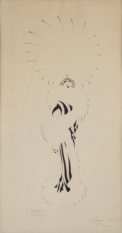 Einar Nerman, ink drawings, a pair.