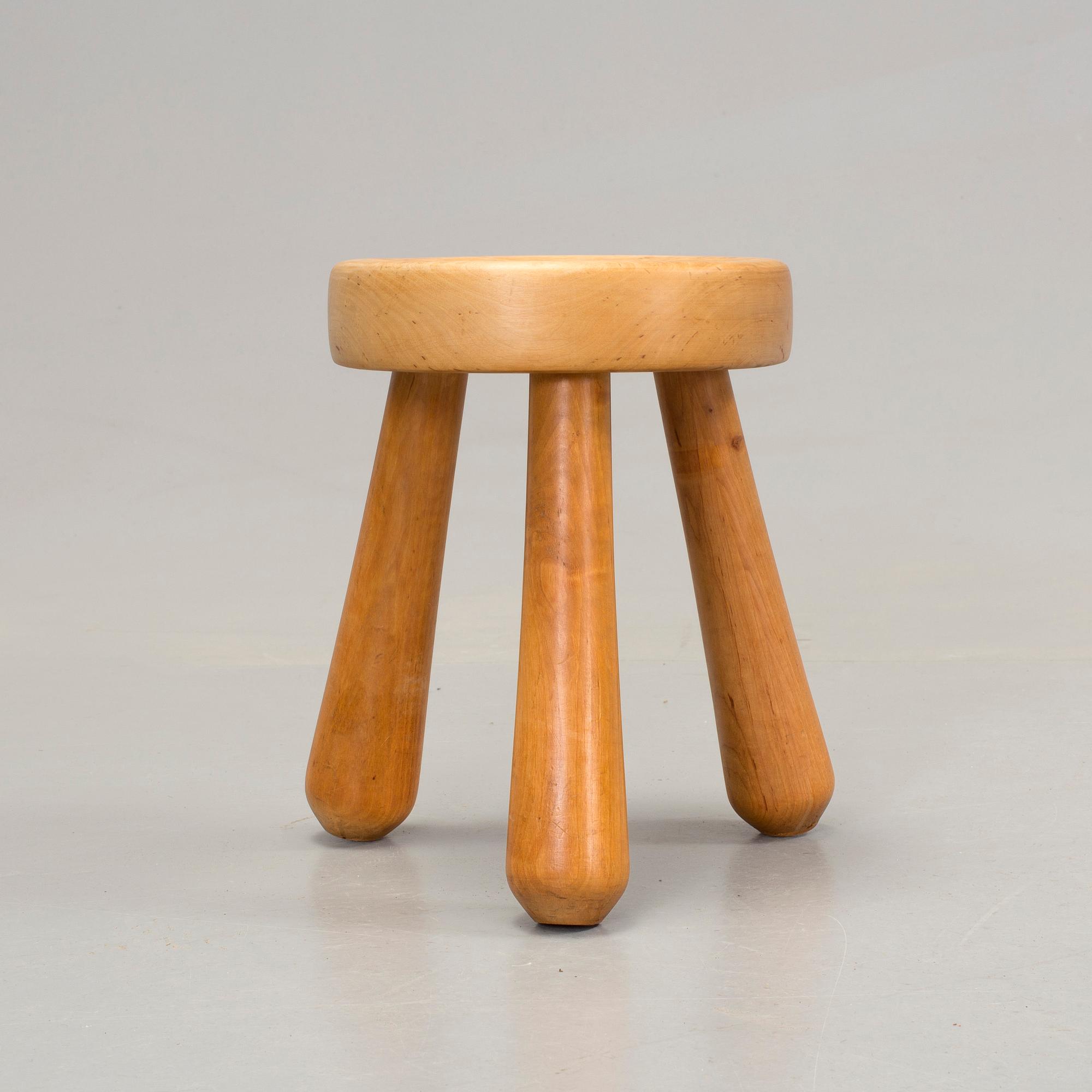 An Ingvar Hildingsson I.H. slöjd birch stool, second half of the 20th Century.
