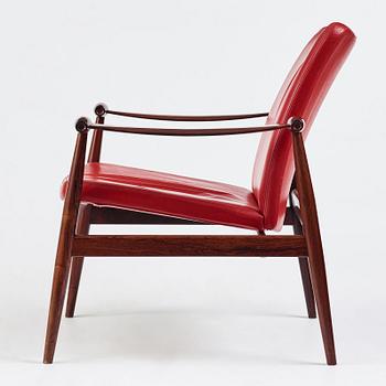 Finn Juhl, a model 133 rosewood easy chair from France & Son, Denmark.