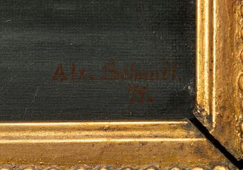 Unknown artist, 19th century, Moonlit landscape.