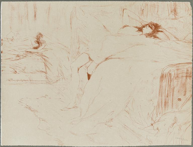 MAPP med färglitografier, 11 st, "Elles", efter Henri Toulouse-Lautrec, numrerad upplaga 1229/1250, London, 1969.