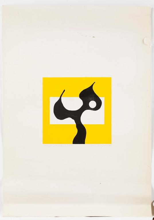 AXEL KNIPSCHILD, en serigrafi samt en blandteknik möjligen Knipschild, en signerad och daterad -68, numrerad 9/100.