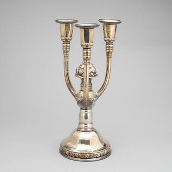 KANDELABER, silver 835/1000, Köpenhamn, Danmark, 1928. Fylld fot.