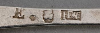 SKEDAR, 4 st, silver, 1700-tal, bla P Gillberg, Varberg, 1763-97.