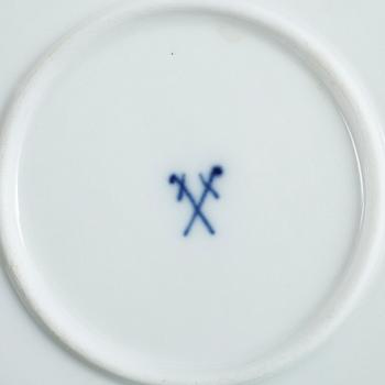 SERVISDELAR, 8 st, porslin, Meissen, 1900-tal.