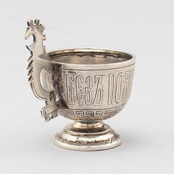 A russian silver vodka cup, circa 1880.