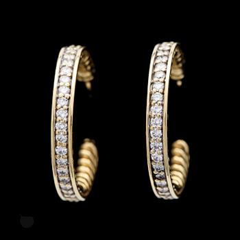146. EARRINGS, David Yurman, brilliant cut diamonds, tot. app. 0.70 cts.