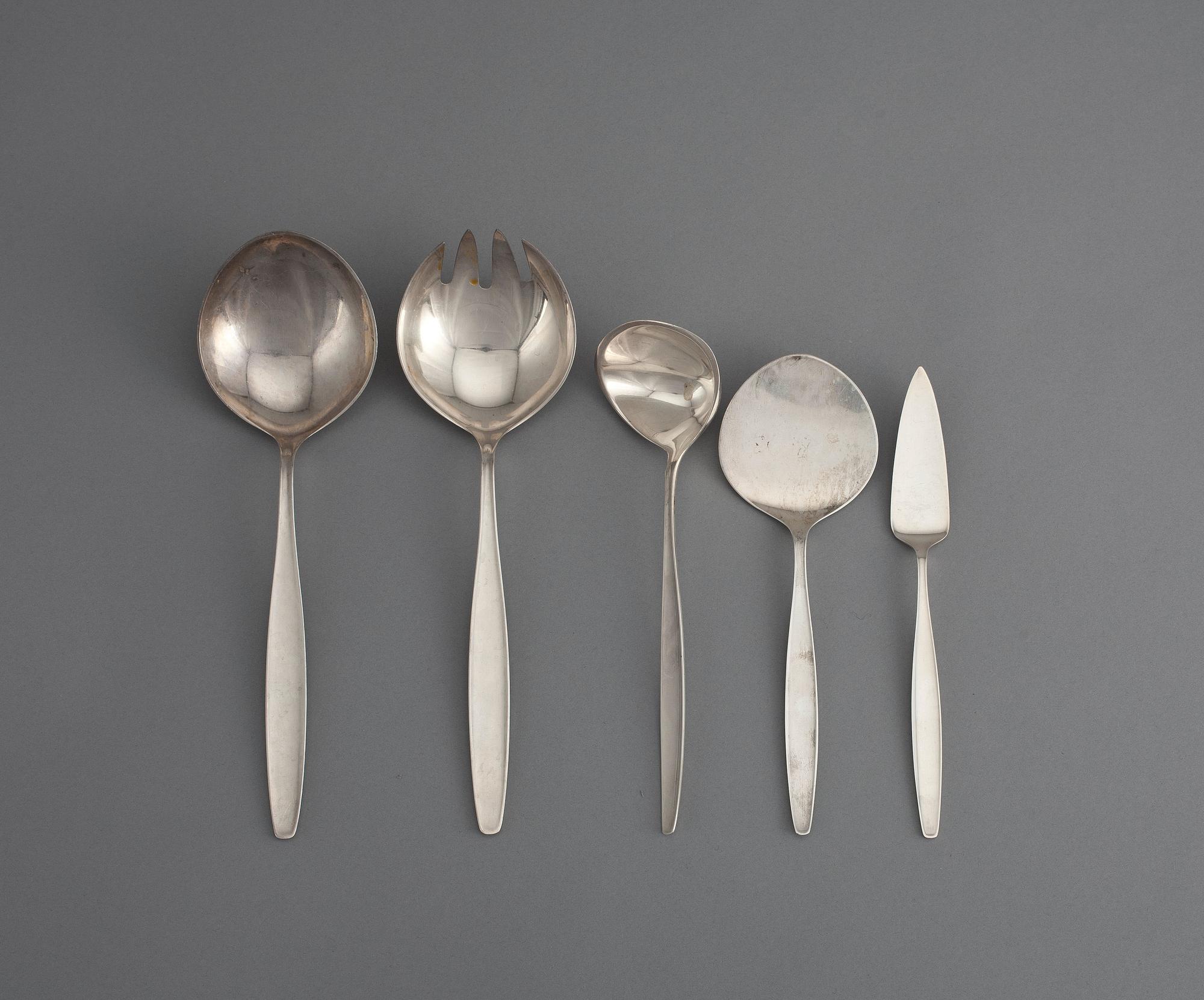 TIAS ECKHOFF för Georg Jensen, bestickuppsättning "Cypress", 250 delar, Köpenhamn, 1952-77.