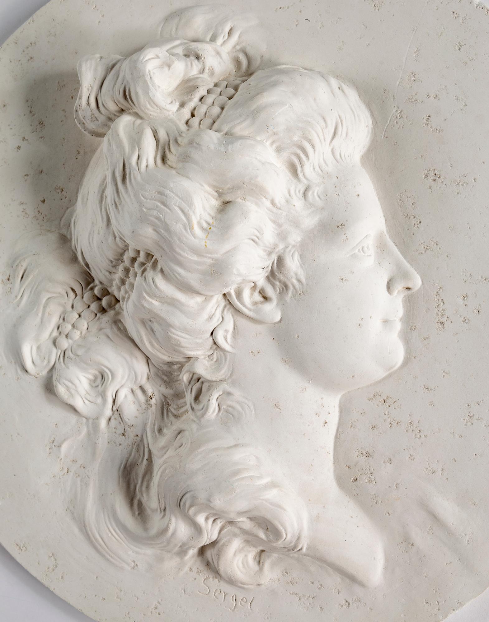 A 21th Century plaster relief, copy after J T Sergel.