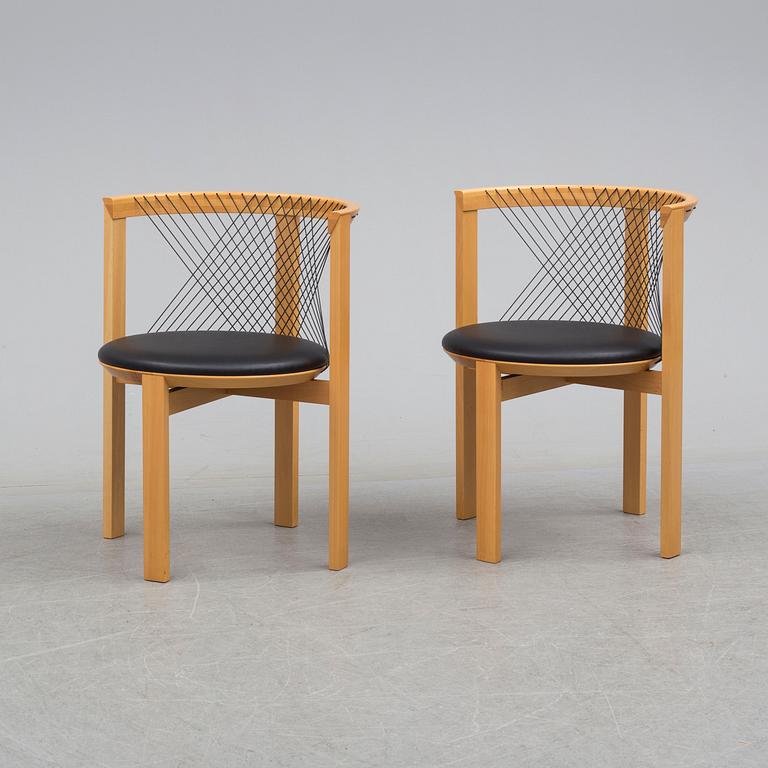 STOLAR ett par, "String chair", Niels Jörgen Haugesen, Tranekaer Furniture, Danmark, 1900-talets slut.