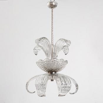 FRITZ KURTZ, a glass ceiling light, Orrefors, 1940's/50's.