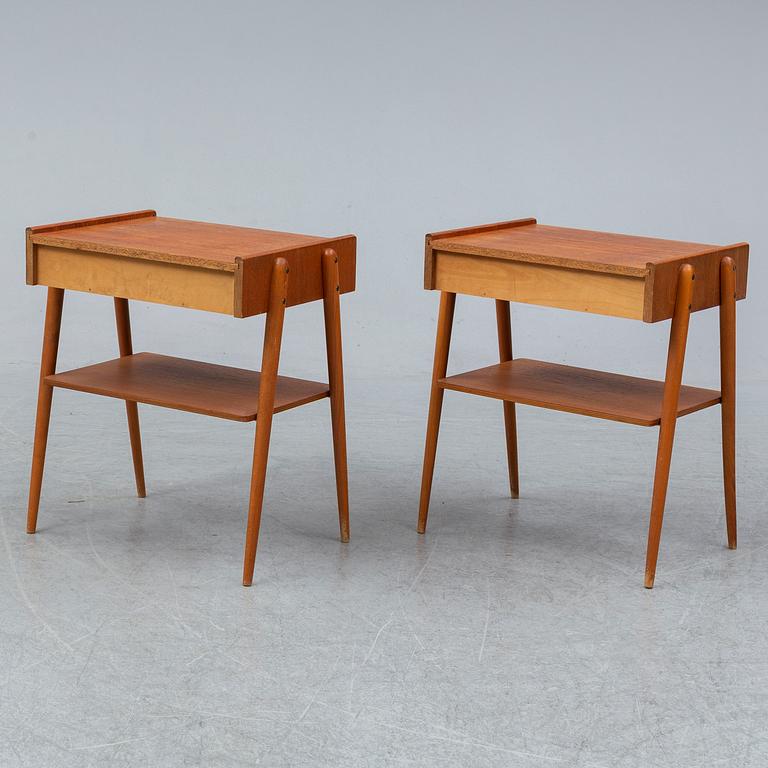 AB Carlström & Co Möbelfabrik, sängbord, ett par. Bjärnum 1960-tal.