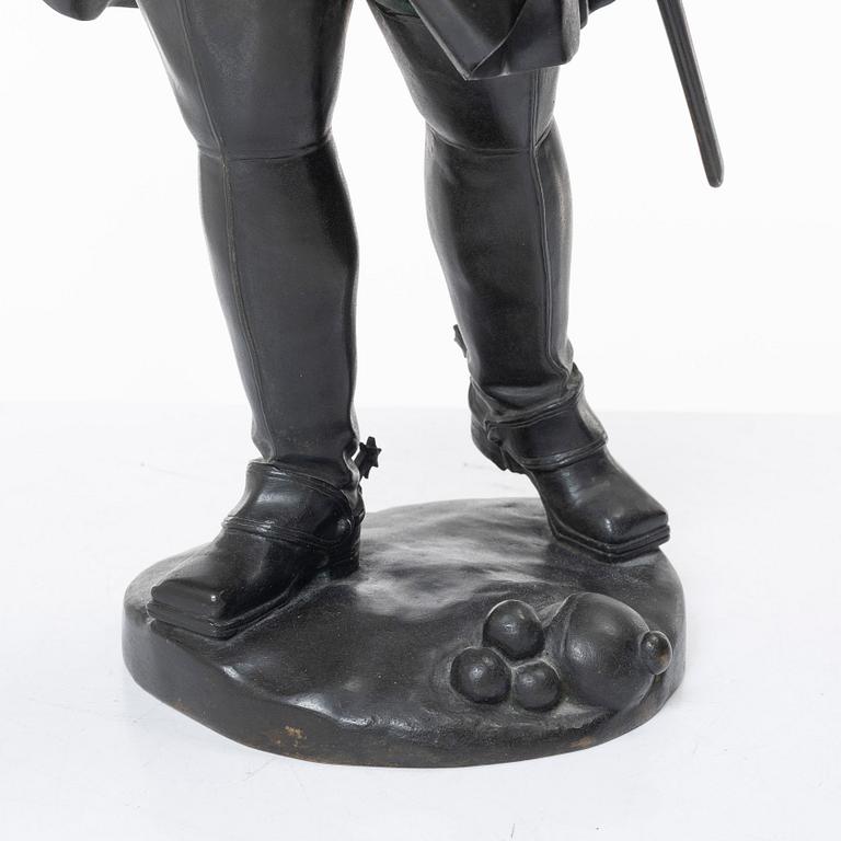 A bronze sculptur of King Charles XII of Sweden.