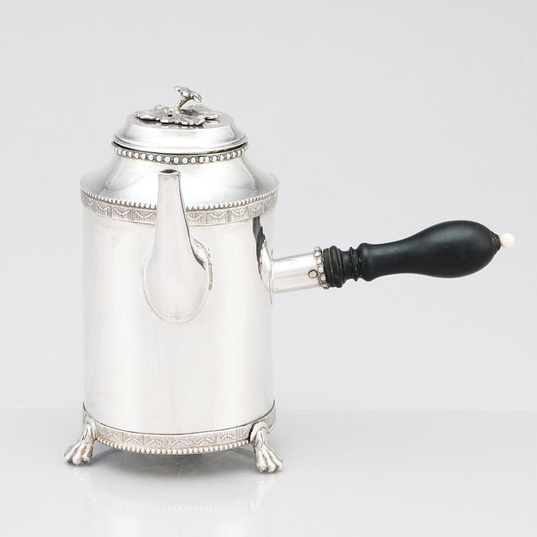 A Swedish Gustavian silver coffee-pot, marks of Joachim Ljungberg, Norrköping 1785.