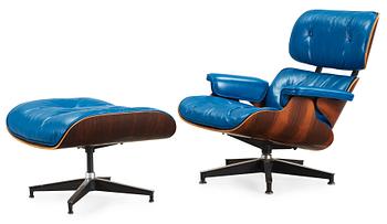 A Charles and Ray Eames 'Lounge Chair and ottoman', Herman Miller, USA.