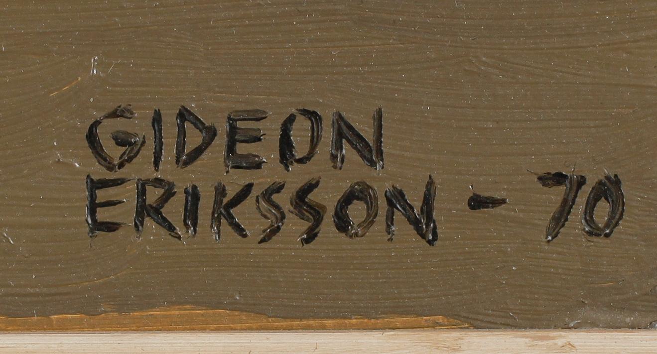 GIDEON ERIKSSON, olja på pannå, sign och dat -70.