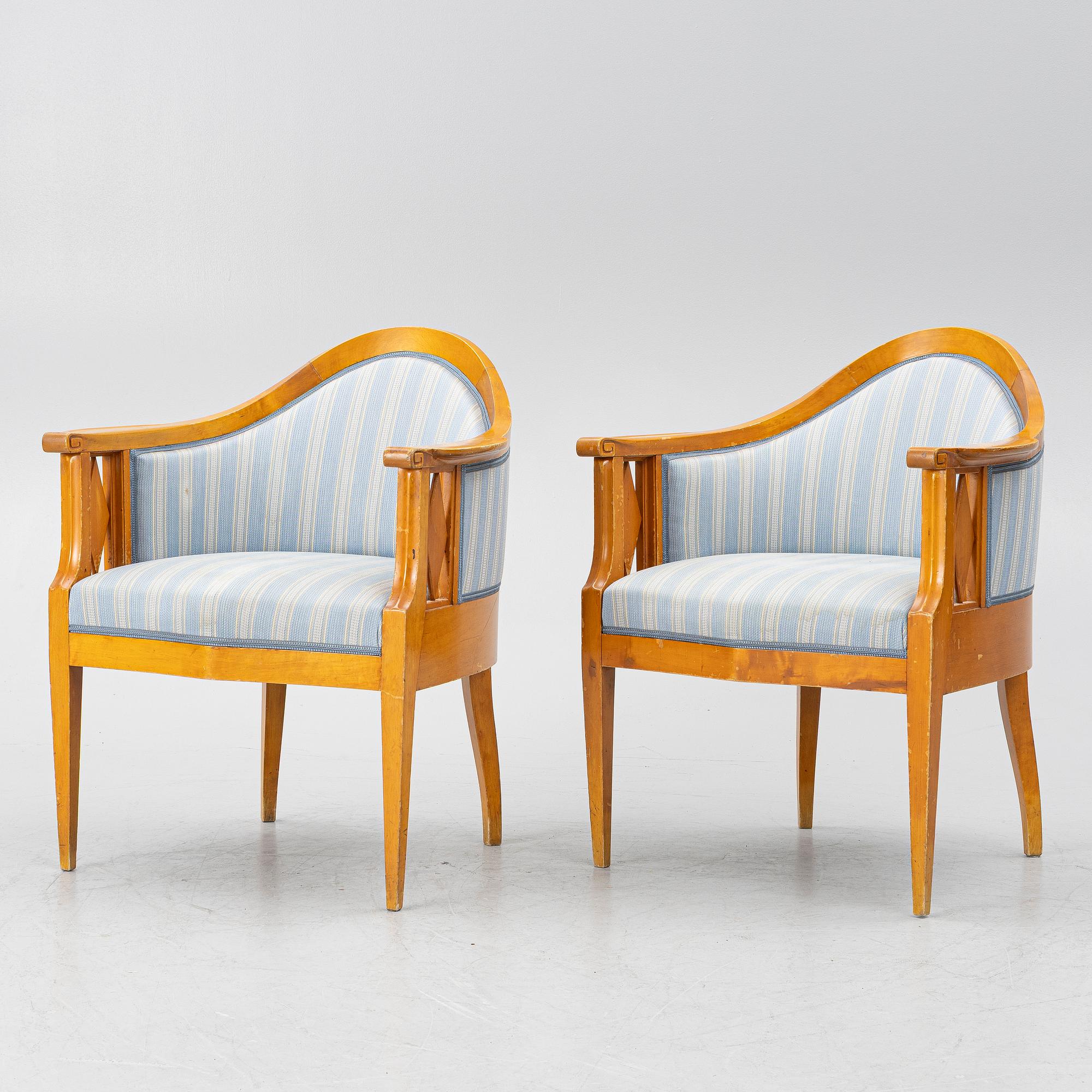 A pair of armchairs, Nordiska Kompaniet, first half of the 20th century.