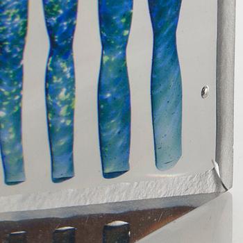 two glass objects for Kosta Boda, signed.