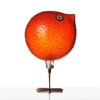 Alessandro Pianon, skulptur, "Pulcino", fågel, glas, Vetreria Vistosi, Italien, 1960-tal.