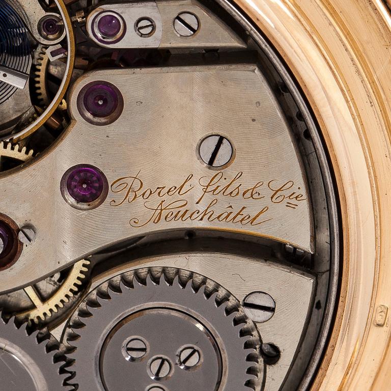 Borel fils & Cie, pocket watch, hunter, quarter repeater, 54 mm.