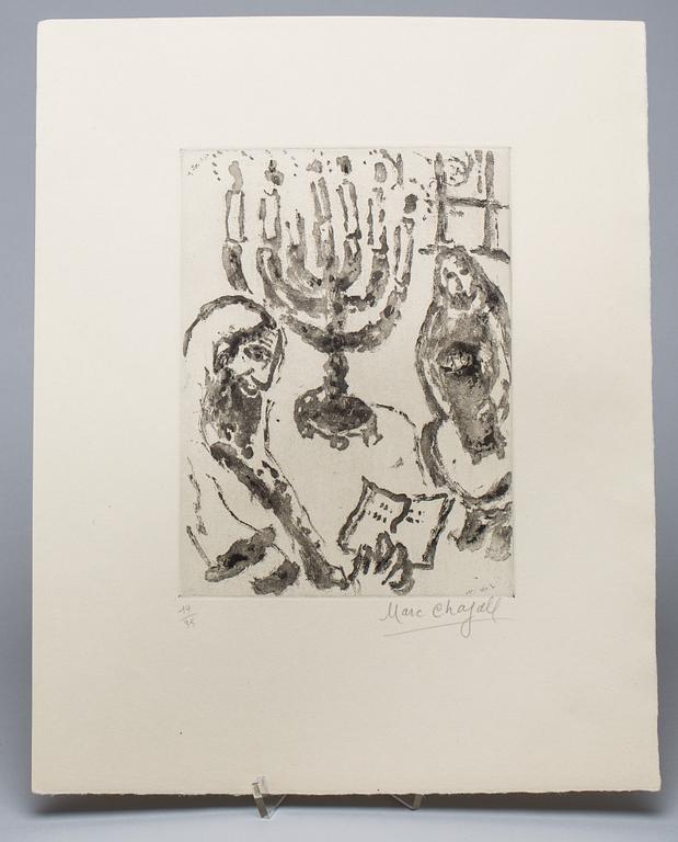 MARC CHAGALL, "Le candelabre", etsning och litografi, signerad och numrerad 19/35.