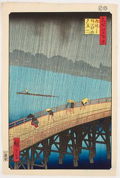 Ando Utagawa Hiroshige, efter, färgträsnitt, Japan, 1900-tal.