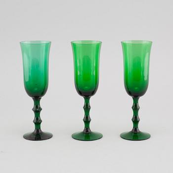 VINGLAS, 16 stycken. "Salut", Simon Gate, Orrefors-Sandvik, 1900-talets tredje kvartal.