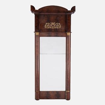 A Swedish Empire mirror and console table, first half of the 19th century.