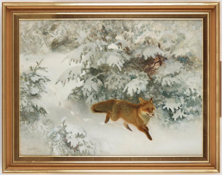 Bruno Liljefors, Fox in winter landscape.