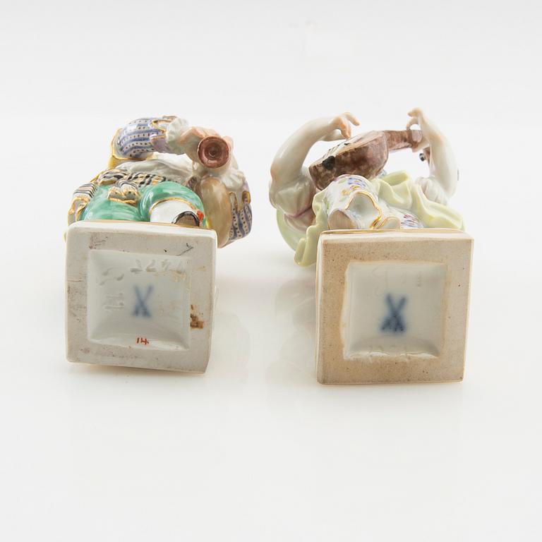 Meissen figurines 2 pcs, 19th/20th century porcelain.