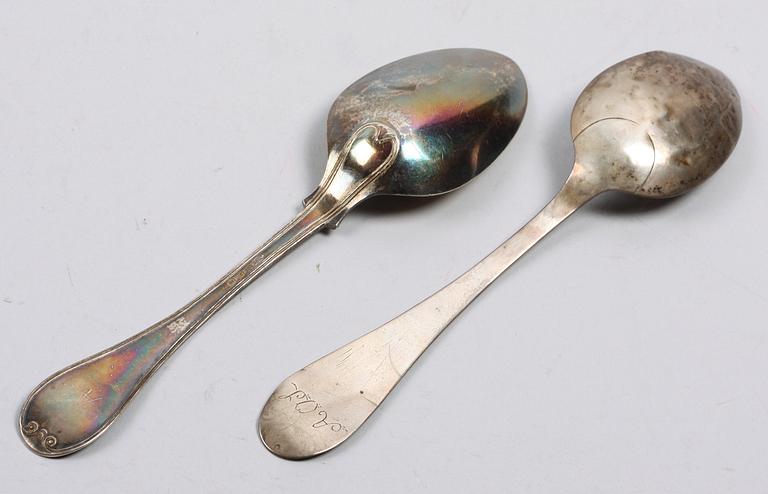 MATSKEDAR, 2 st, silver. 1800-tal.