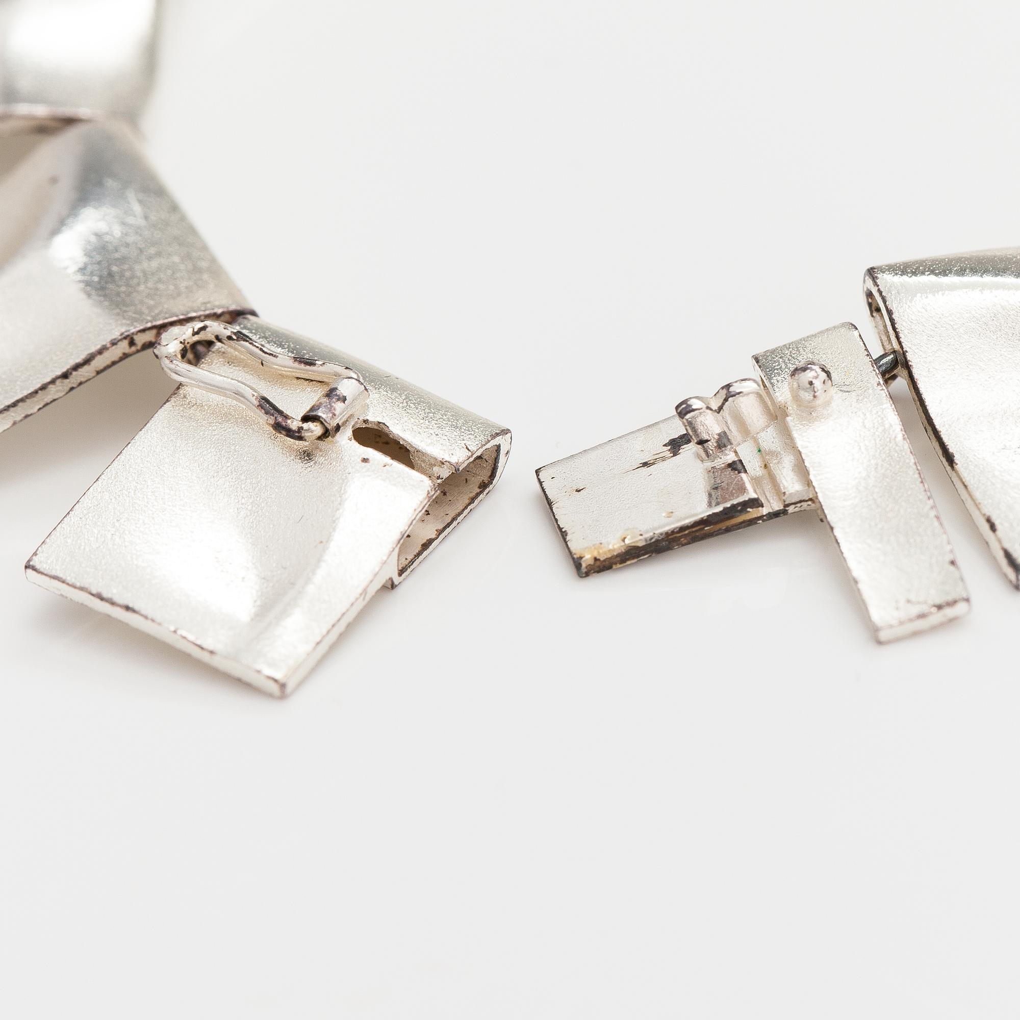 Björn Weckström, A sterling silver neckalce "Galactic peaks". Lapponia 1988.