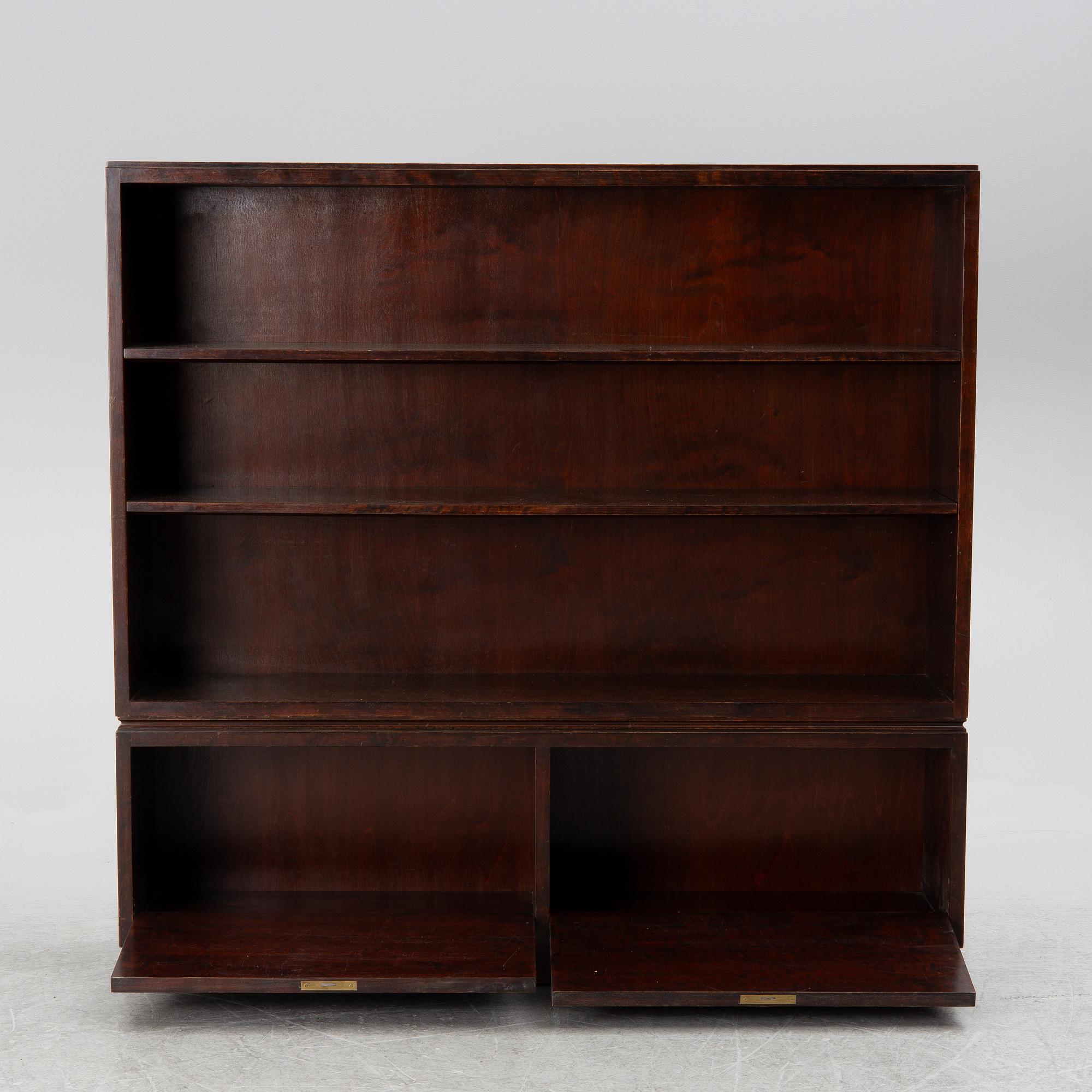 A bookcase with cabinet, 1930's.