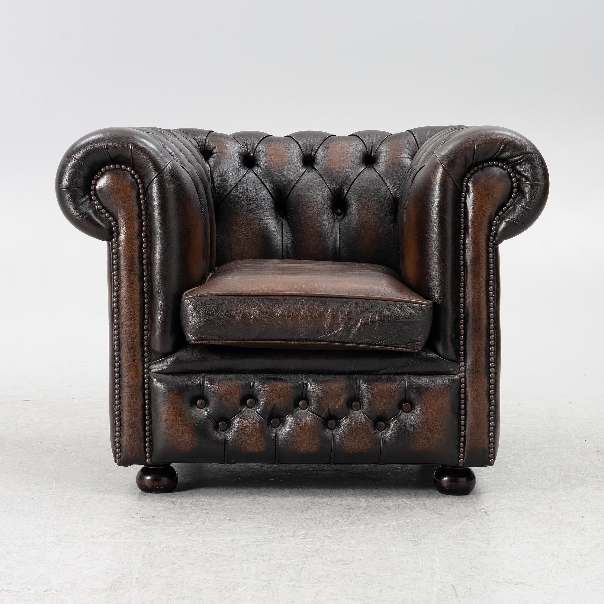 Clubfåtölj, Chesterfieldmodell, 1900-talets andra hälft.