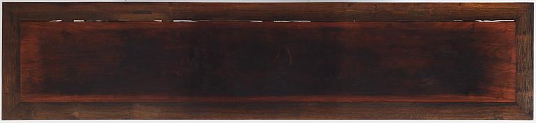 A massive zitan recessed-leg long table 'Jiaotousun Qiotouan', Qing dynasty, 19th century.
