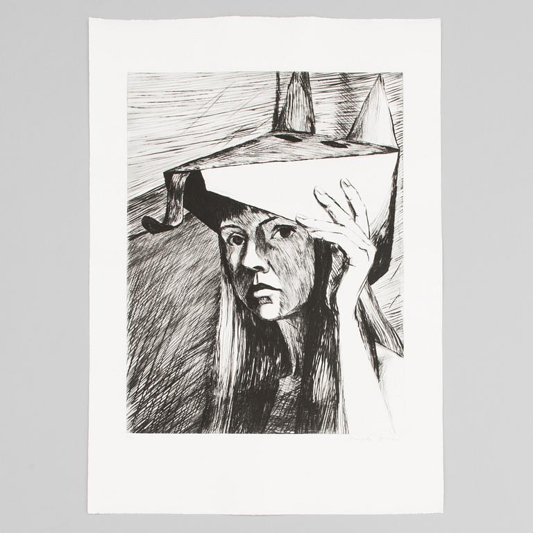 MARJATTA NUOREVA, graphic portfolio, mezzotint and drypoint 12 pcs, signed, numbered.