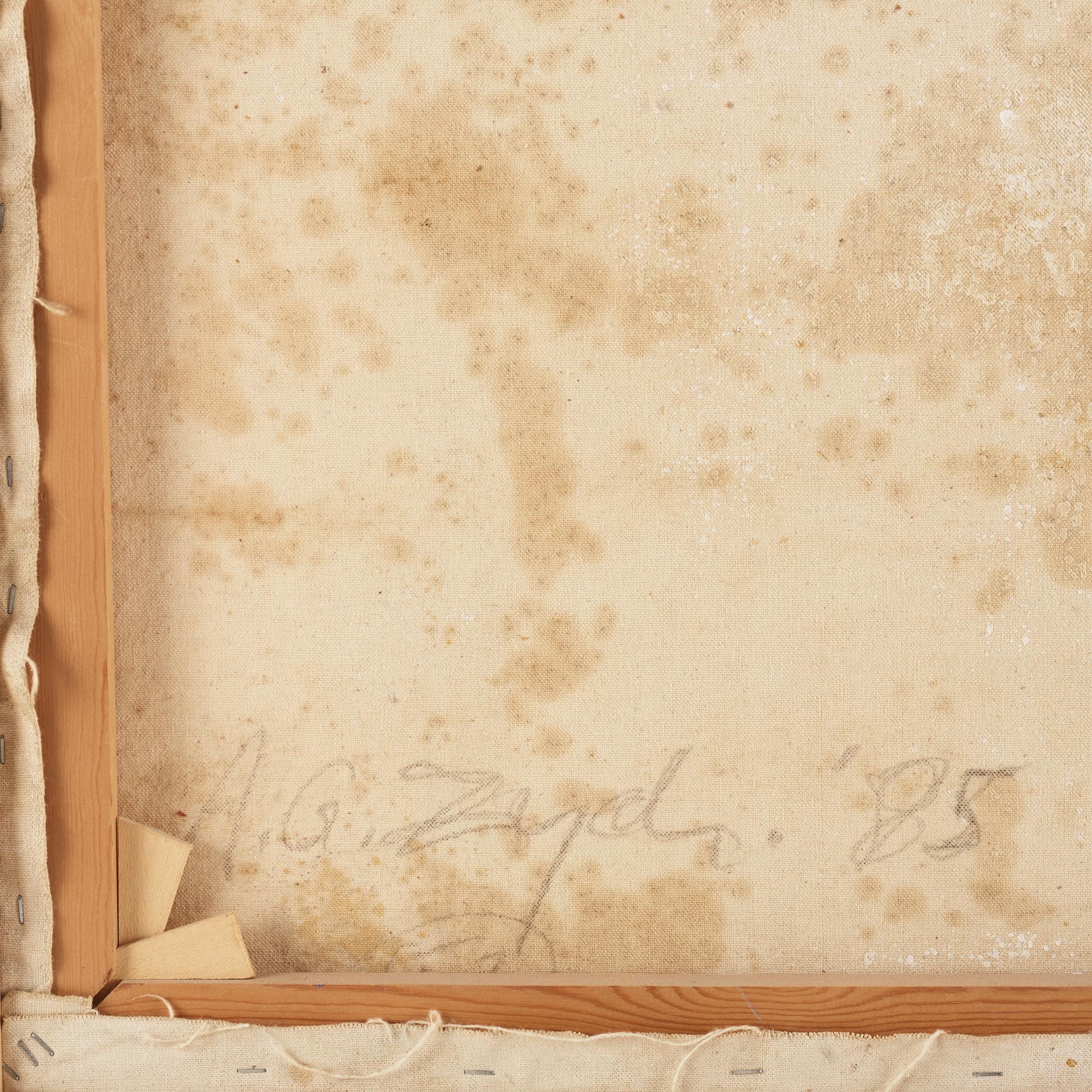 Anthony Zych, mixed media on canvas, signed and dated -85.