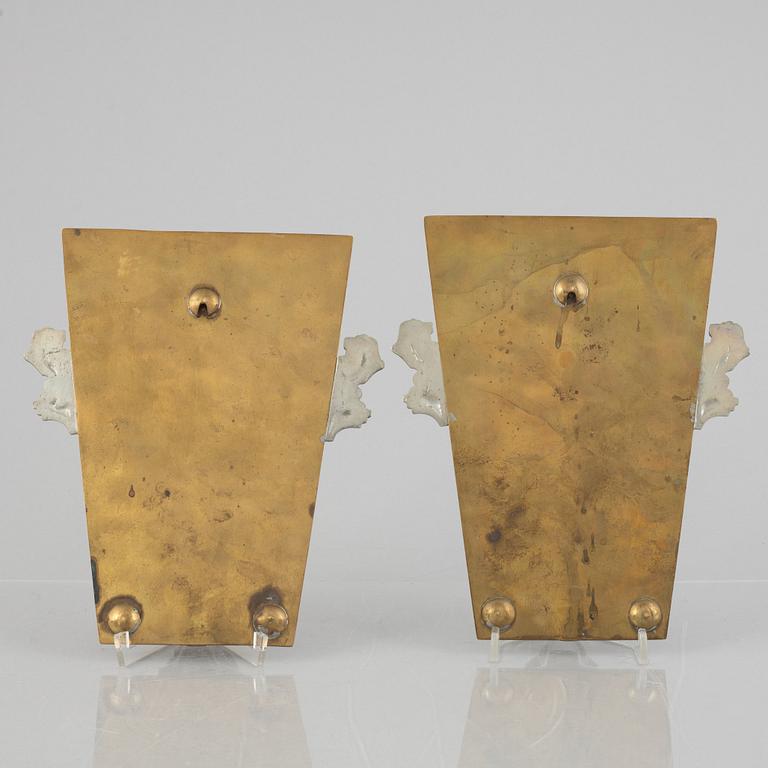 CG Hallberg, candle holders, a pair, Stockholm 1933.