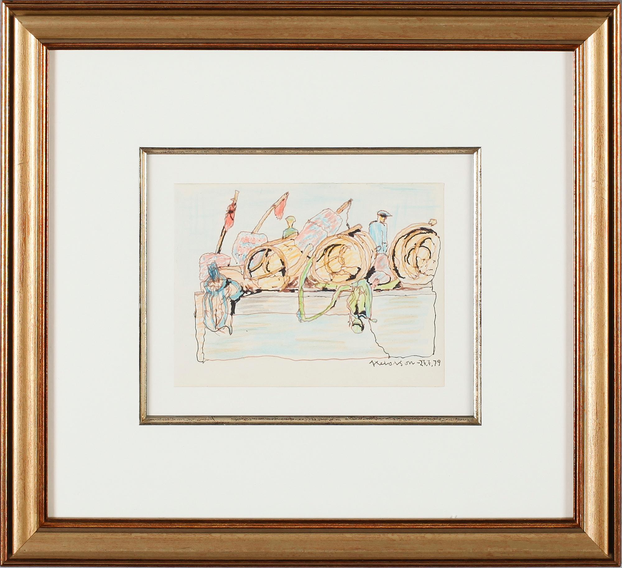 AXEL OLSON, blandteknik, signerad och daterad 79.