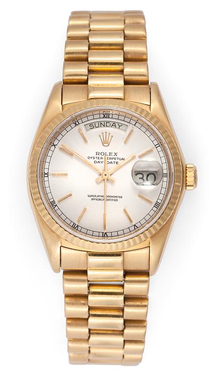 ROLEX, Day-Date, automatisk, guld, ca 1983.